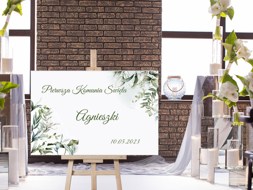 Plakat komunijny personalizowany - I Komunia Święta - 90x60 cm
