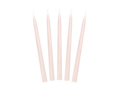 Świeca stożkowa matowa nude - 24 cm - 10 szt.