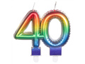 Świeczka na czterdziestkę kolorowa 40 - czterdzieści