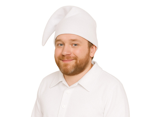 Czapka skrzata smerfa biała - 1 szt.