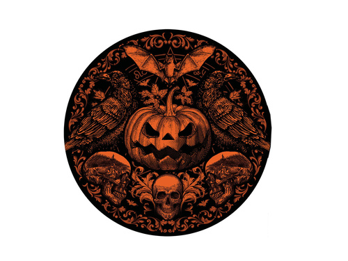 Talerzyki papierowe na Halloween Nawiedzony dynia - 23 cm - 6 szt.