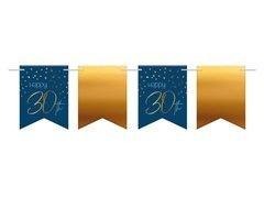 Baner Happy 30th granatowo-złoty - 600 cm - 1 szt.