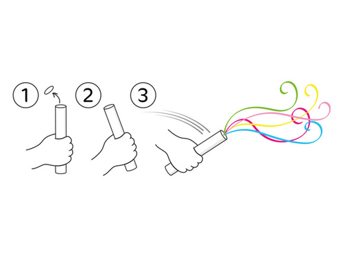 Tuba strzelająca - kolorowe serpentyny - 20 cm - 1 szt.