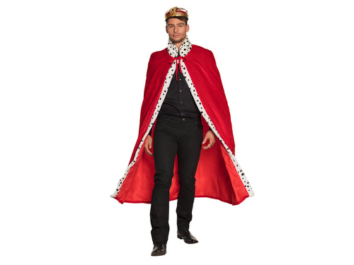 Peleryna Króla dla dorosłych czerwona