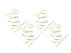 Zawieszki z wstążeczką na wódkę weselną - 12 szt.