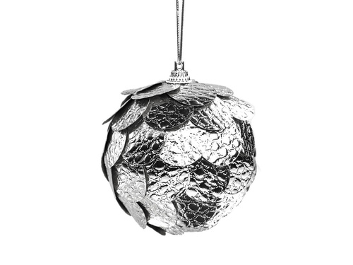 Bombki choinkowe srebrne - 10 cm - 2 szt.