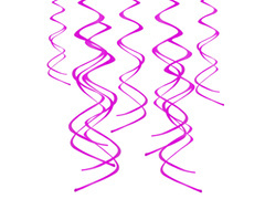 Dekoracja wisząca świderki fuksjowe - 60 cm - 5 szt.