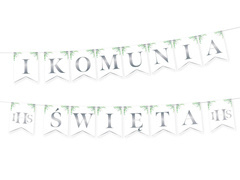 Baner I Komunia Święta z eukaliptusem - 240 cm - 1 szt.