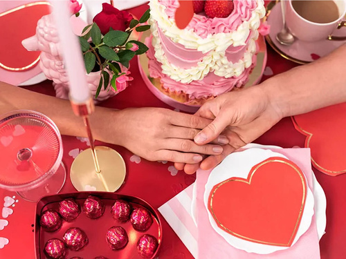 Konfetti papierowe jasnoróżowe Serca - 15 g