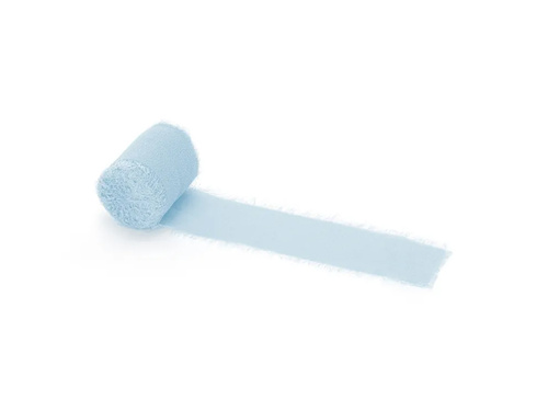 Tasiemka szyfonowa, błękitna, 40 mm/5 m, 3 szt.