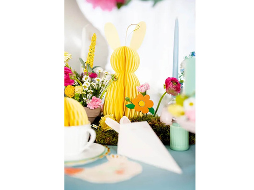 Dekoracja wisząca rozetka Króliczek żółty - 30 cm - 1 szt.