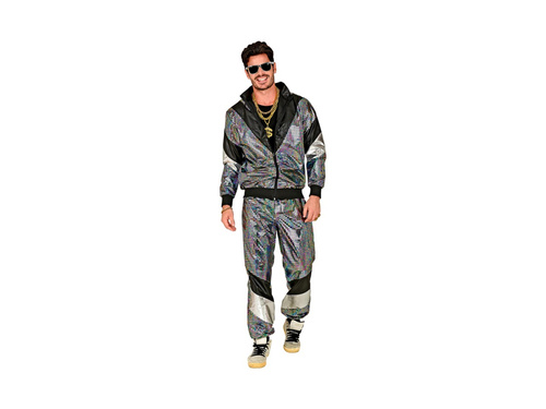 Strój lata 80-te - srebrny dres odblaskowy