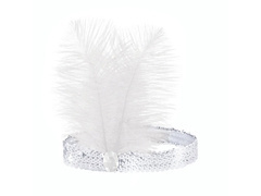 Opaska lata 20 Retro srebrna - 1 szt.