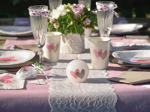 Dekoracja bieżnik koronkowy na stół - biały - 18 cm x 3 m - 1 szt.