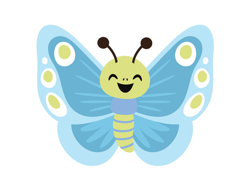 Dekoracja dwustronna Motylek niebieski - 36 x 29 cm