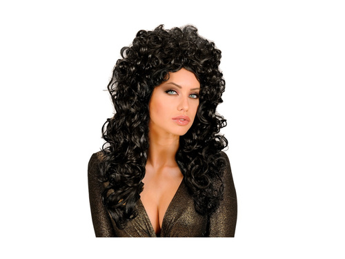 Czarna peruka kręcone włosy