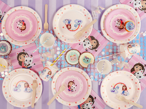 Serwetki urodzinowe Koci domek Gabi - 33 cm - 20 szt.