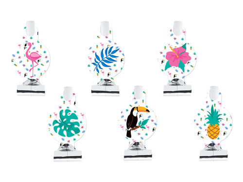 Gwizdki trąbki rozwijane Aloha Party - 6 szt