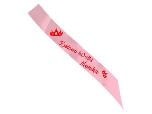 Szarfa personalizowana z imieniem na 40 urodziny - 140 cm - 1 szt.