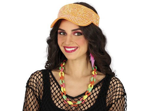 Daszek na głowę pomarańczowy z cyrkoniami - 1 szt.