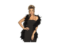 Szal BOA z piór - czarny - 180 cm