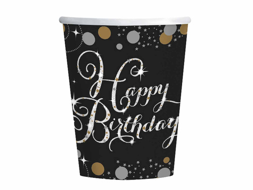 Kubeczki papierowe na urodziny - 250 ml - 8 szt.