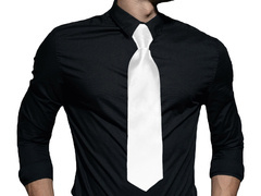 Biały krawat - 38 cm - 1 szt. 