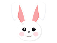 Dekoracja dwustronna Zajączek - 30 x 34 cm