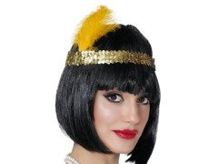 Opaska z piórem Retro złota - 1 szt.