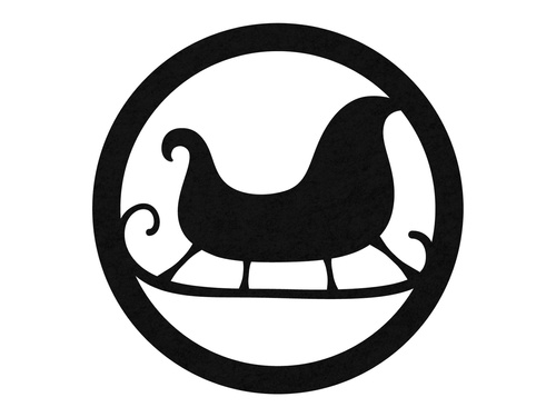 Podstawka pod kubek - Sanie - 10 cm - 4 szt.