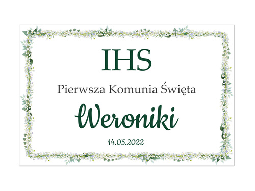 Plakat komunijny personalizowany - I Komunia Święta - 90x60 cm