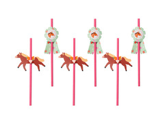 Słomki urodzinowe Koniki - 6 szt.