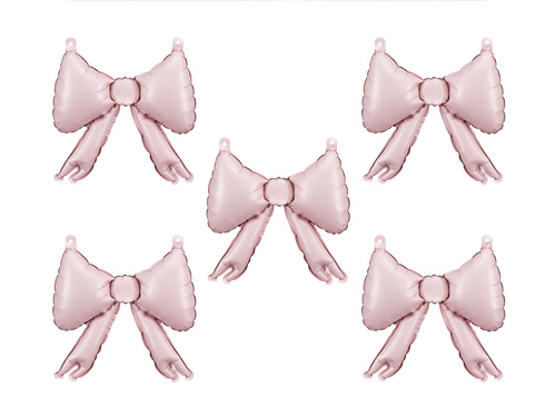 Balon foliowy Kokardka różowa - 25,5 x 25 cm - 5 szt.