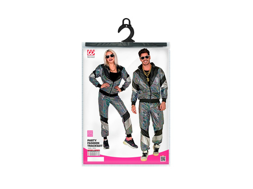 Strój lata 80-te - srebrny dres odblaskowy