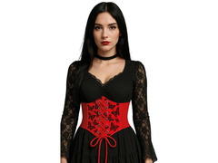 Czerwony gorset w motyle wiązany - 1 szt.