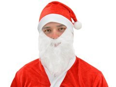 Czapka Mikołaja z brodą - 1 szt.