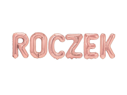 Zestaw balonów foliowych "Roczek" różowe złoto - 40 cm