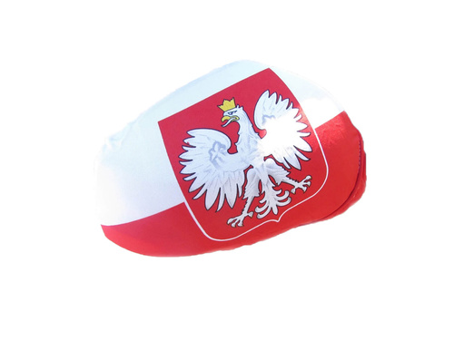Flaga Polski z godłem na lusterko - 2 szt.