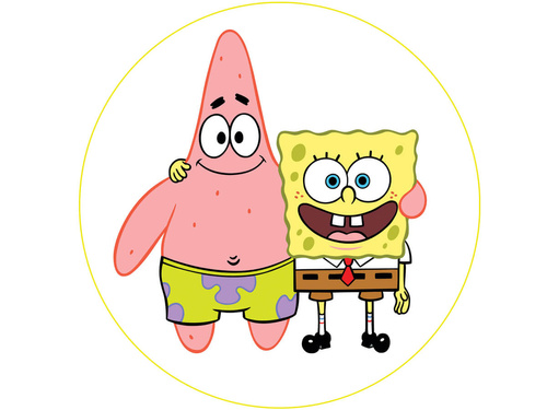 Dekoracyjny opłatek tortowy Spongebob - 20 cm