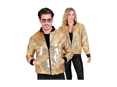 Imprezowa cekinowa kurtka - bomberka - złota