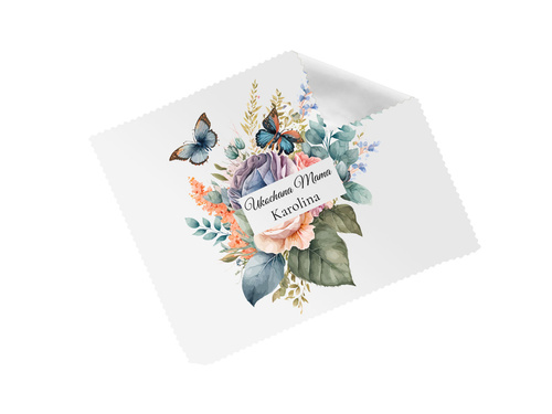 Ściereczka do okularów personalizowana na dzień matki Kwiaty i motyle - 1 szt.