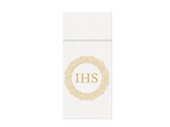 Kieszonki na sztućce Pierwsza Komunia Święta IHS - 40 cm - 20 szt.