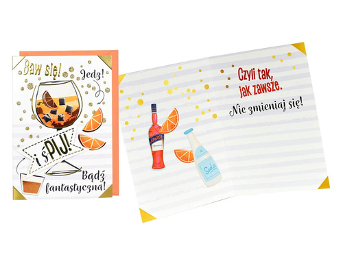 Kartka urodzinowa z kopertą Drink - 1 szt.