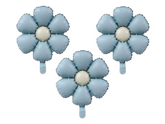 Balony foliowe Kwiaty błękitne - 50 cm - 3 szt.