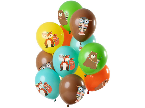 Zestaw balonów lateksowych Leśne Zwierzątka - 30 cm - 12 szt.