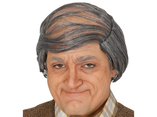 Siwa męska peruka z łysiną - 1 szt.