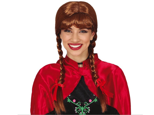 Peruka brązowa z warkoczykami - 1 szt.