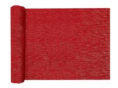 Dekoracja bieżnik na stół ze złotą nitką - czerwony - 28 cm x 2,5 m - 1 szt.