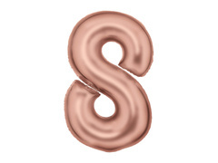 Balon foliowy satynowy cyfra 8 różowe złoto - 86 cm - 1 szt.