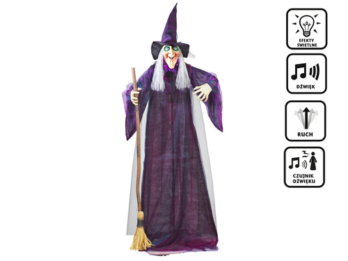Dekoracja wisząca Czarownica - fioletowa - 183 cm - 1 szt.